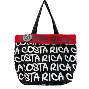 Robin Ruth Tote Bag Womens Medium Black Costa Rica Canvas Souvenir Travel Zip